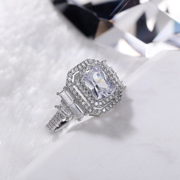 🌸Radiant Shiny Cubic Zircon Wonderful Wedding Rings for  🌸Radiant Shiny Cubic Zircon Wonderful Wedding Rings for Women/Girls, L068